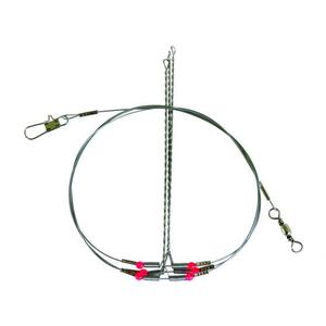 me0007700-4-steel-clip-leaders-ragot-1-5-m-60lbs-silver-red-one-size